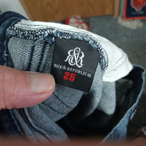 Rock & Republic Jeans Women's 26 Bootcut Kasandra Low Rise Embroidered 30x29.5 - Picture 7 of 8